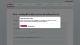How to set up Plusnet email - what settings to use | Help & Support ...
