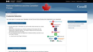 Credential Selection - Canadian Armed Forces Online Employment ...