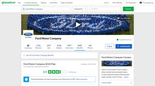 Ford Motor Company Employee Benefit: 401K Plan | Glassdoor