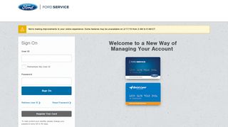 Ford Credit Card: Sign On