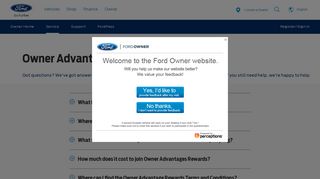 Owner Advantage Rewards Program FAQ | Official Ford Owner Site