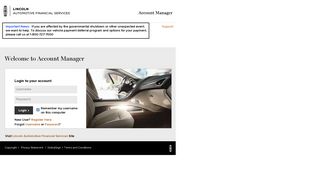 Login to Account Manager - Lincoln Automotive Financial Services