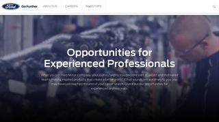 Career Opportunities for Experienced Professionals | Ford.com