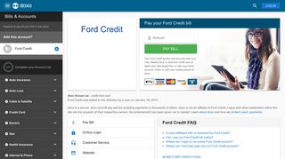 Pay Ford Credit on doxo: Bill Pay, Login, Customer Service and Care ...