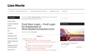 Ford Stars Login – Ford Login for Employees at Wslx ... - Lion Movie