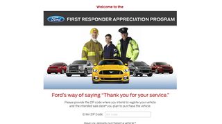 Ford First Responder Appreciation Program - Ford Special Offer