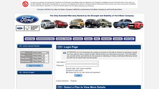 Client Login - Ford Extended Warranty - Genuine Ford ESP