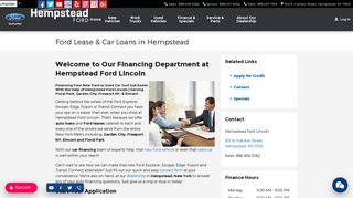 Finance a New or Used Ford | Ford Loan & Lease Options in Hempstead