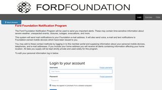 Ford Foundation - Login to your account - CAHAN/Everbridge Login