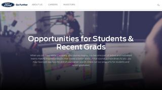Career Opportunities for Students and Recent Grads | Ford.com