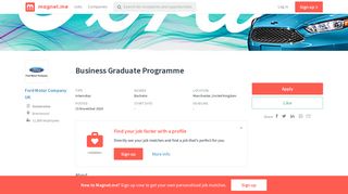 Business Graduate Programme at Ford Motor Company UK | Magnet.me