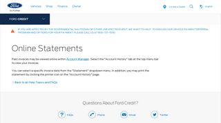 Ford Credit Online Statements | Customer Support Articles | Official ...