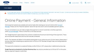 Ford Credit Online Payment Information | Customer Support Articles ...