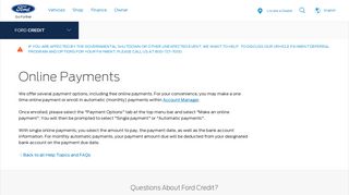 Ford Credit Online Payments | Customer Support Articles | Official Site ...