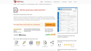 Quick Lane Credit Card - Fill Online, Printable, Fillable, Blank | PDFfiller