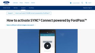 How to activate SYNC® Connect powered by FordPass - Ford Owner