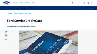 Ford Service Credit Card | Vehicle Care| Official Ford Owner Site