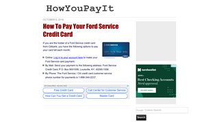 How To Pay Your Ford Service Credit Card - HowYouPayIt