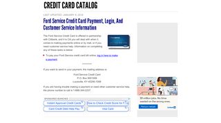 Ford Service Credit Card Payment, Login, and Customer Service ...