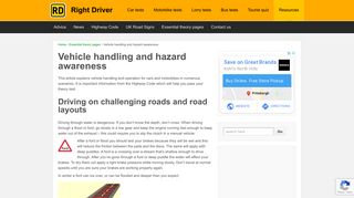 Vehicle handling and hazard awareness - Right Driver