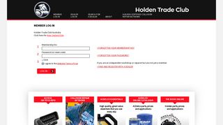 log in again - Holden Trade Club Log On - Australia