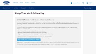Vehicle Health Report | Maintenance | Official Ford Owner Site