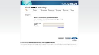 FordDirect Warranty - Login