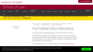 Using My.Fordham.Edu For the First Time | My.Fordham.Edu ...
