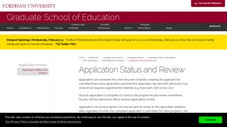 Application Status and Review - Fordham University