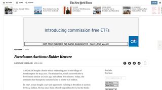 Foreclosure Auctions: Bidder Beware - The New York Times