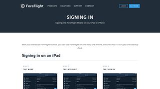 ForeFlight - Signing into ForeFlight Mobile