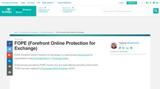What is FOPE (Forefront Online Protection for Exchange)? - Definition ...