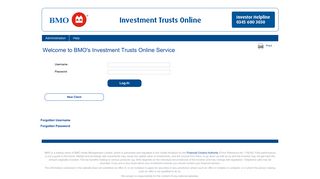 Welcome to BMO's Investment Trusts Online Service