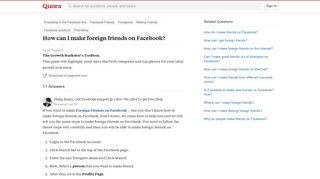 How to make foreign friends on Facebook - Quora