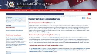 Training, Workshops & Distance Learning - US Department of State