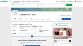 Working at Foreman Therapy Services | Glassdoor