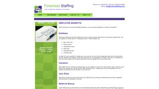 Foremost Staffing, Inc. - Employee Benefits