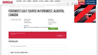 Foremost Golf Course in Foremost, Alberta, Canada - SCOREGolf.com