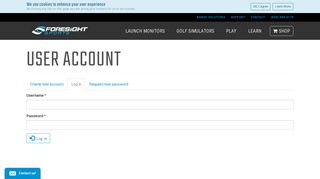 User account | Foresight Sports