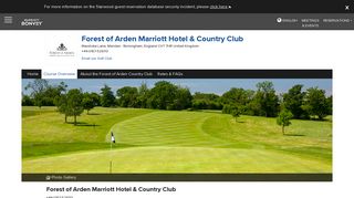 Forest of Arden Country Club at the Forest of Arden ... - Marriott Rewards