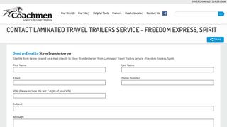 Contact Laminated Travel Trailers Service - Freedom Express, Spirit ...
