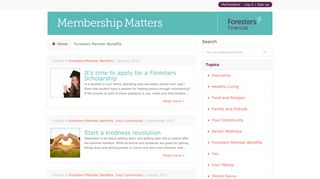 Foresters Member Benefits | Membership Matters