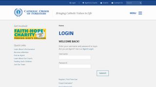 Login - Catholic Order of Foresters