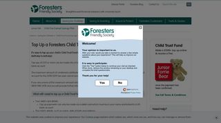 Child Trust Fund Account Top Up - Foresters Friendly Society