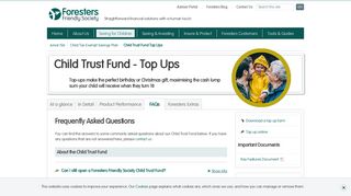 Child Trust Fund Account Top Ups - FAQs - Foresters Friendly Society