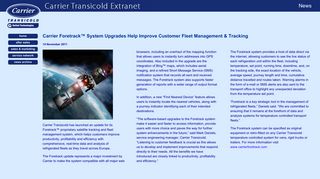 Carrier Foretrack™ System Upgrades Help Improve Customer Fleet ...