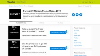 Forever 21 Canada Promo Codes & Discount Codes 2019 - WagJag
