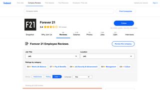 Working at Forever 21: 1,138 Reviews about Pay & Benefits | Indeed ...