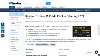 Forever 21 Credit Card review | finder.com
