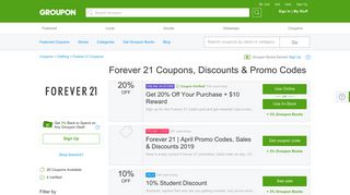 Forever 21 Coupons, Promo Codes & Best Deals of 2019 | Groupon